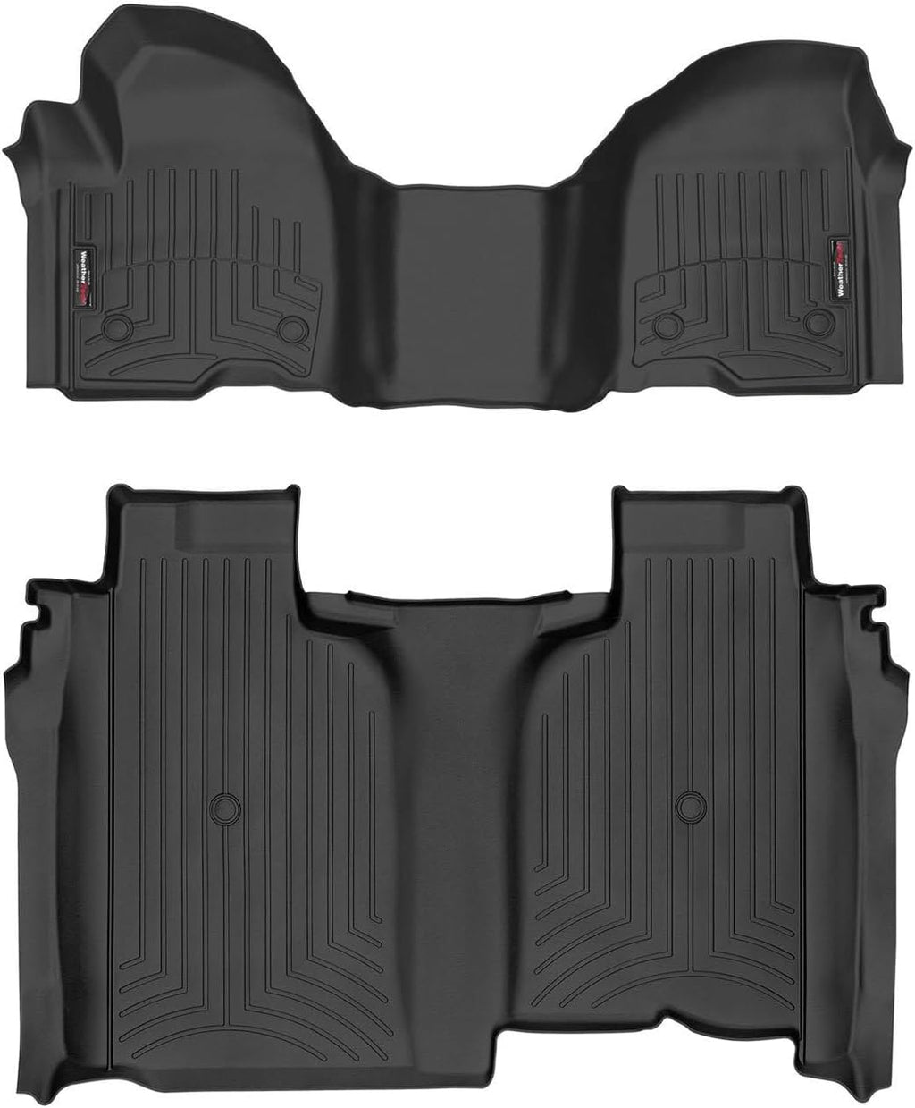 WeatherTech Custom Fit FloorLiners for Chevrolet Silverado 1500 LTD, Sierra 1500 Limited, Sierra 2500HD / 3500HD - 1st Row (OTH) & 2nd Row (4414911V-4414365V), Black