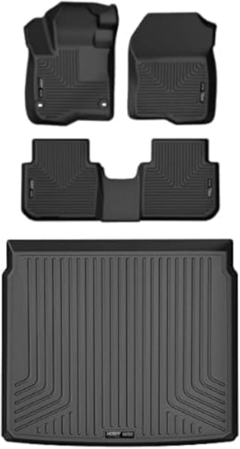 Husky Liners Weatherbeater Floor Mats | Fits 2023-2024 Honda CR-V (Includes Hybrid Models) | Front & 2nd Row + Cargo, 4-pc. Black