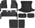 Full Cover Floor Mat with Door Sill Protector All Weather TPE Anti-Slip Floor Trunk Mats Cargo Liner Compatible for Tesla Model 3 Highland(SN-Mats 8pcs)