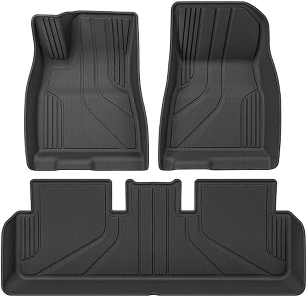 Floor Mats | Compatible with Tesla Model 3 Highland 2025 TPE All Weather Cargo Liner Water Resistant Single Double Layer Mats Accessories(SN-M3H FL 3PCS LHD)