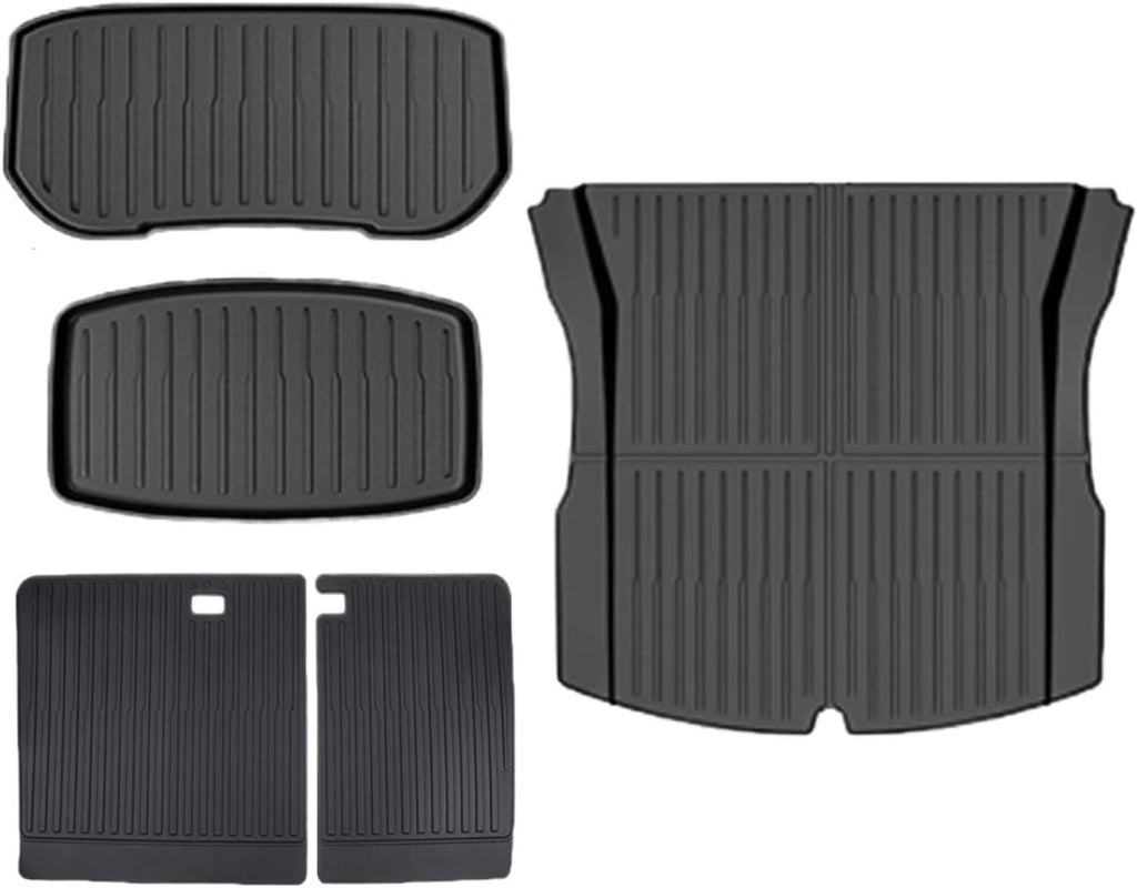 Floor Mats 2024 Compatible with Tesla Model 3 Highland,TPE All Weather Protection Cargo Liner Floor Mats and Cargo Trunk Mats Accessorie(Trunk 5pc)