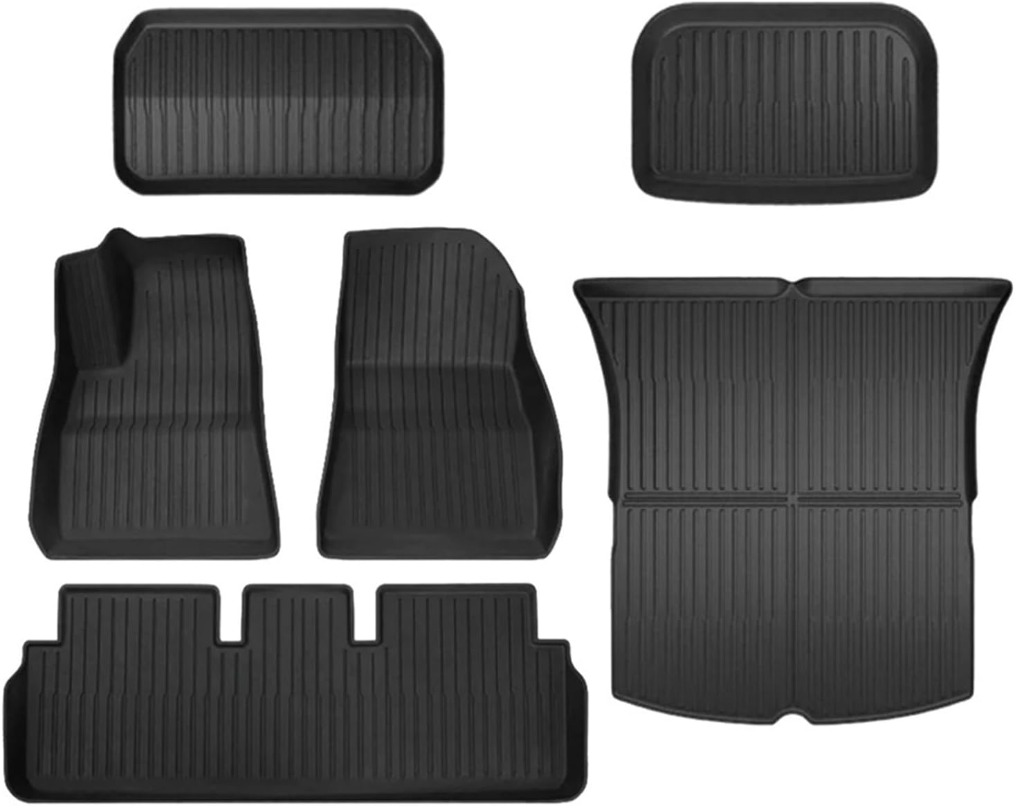Compatible with Tesla Model 3 Model Y 2021-2024 XPE Floor Mats,All Weather Rubber Trunk Floor Mat Waterproof Non-Slip Cargo Liner(6pcs M3 21-23)