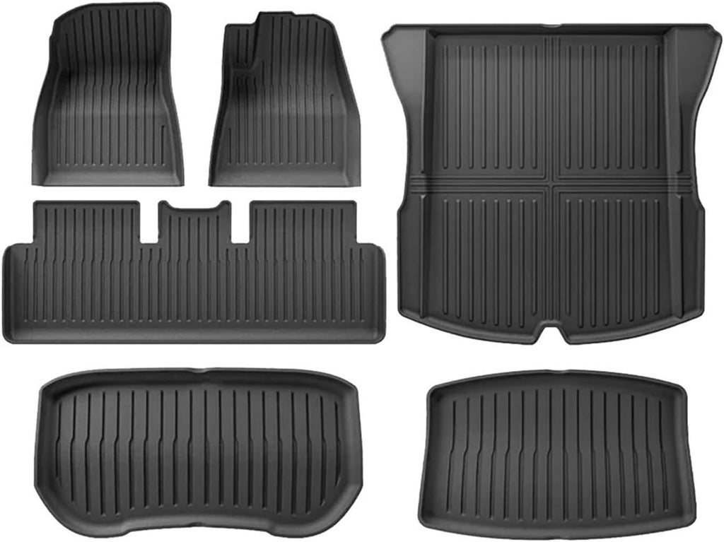 TPE Rubber Floor Mats 2024 Compatible with Tesla Model 3 Highland All Weather Waterproof Non-Slip Cargo Liner Trunk Mats Accessories(M3H RHD 6PCS)