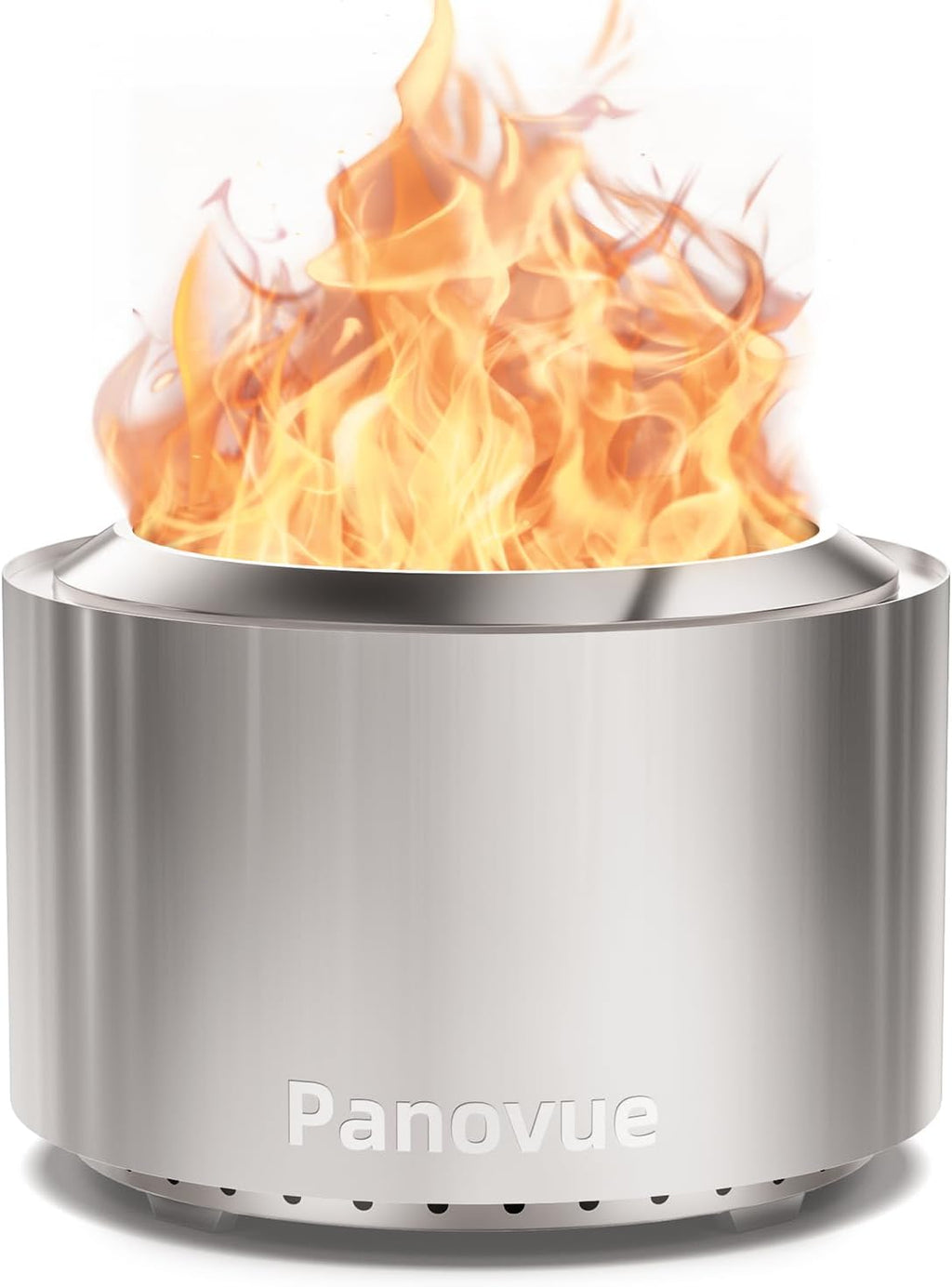 Panovue 22 Inch Smokeless Fire Pit, Stainless Steel Wood Burning Outdoor Firepit for Outside Patio, Backyard, Camping and Outdoor Gatherings,Outdoor Fire Place with Removable Ash Pan