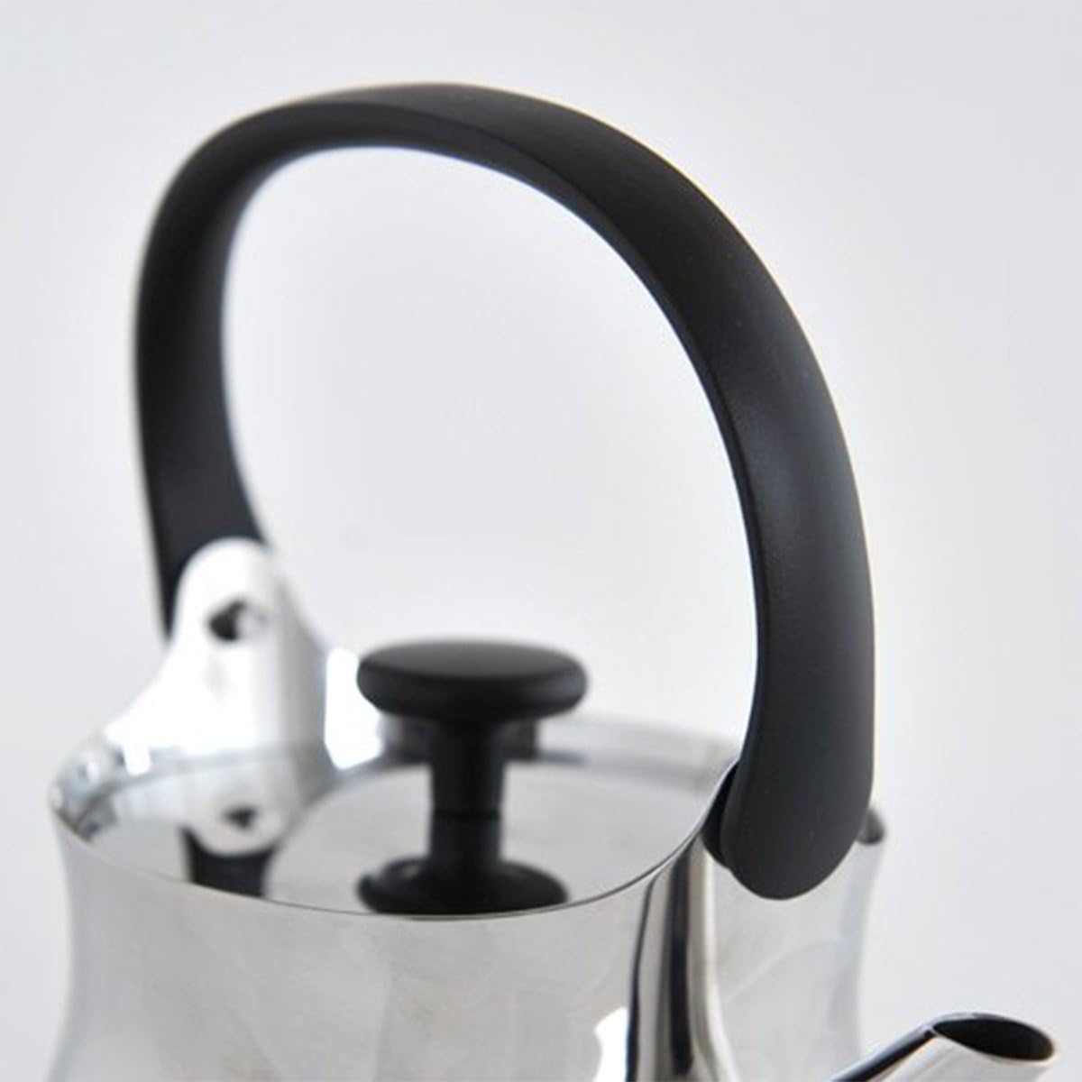 Alessi 'Cha Kettle/Teapot in 18/10 Stainless Steel Mirror Polished Handle And Knob in Thermoplastic Resin Magnetic Steel Bottom Suitable For induction Cooking, Silver