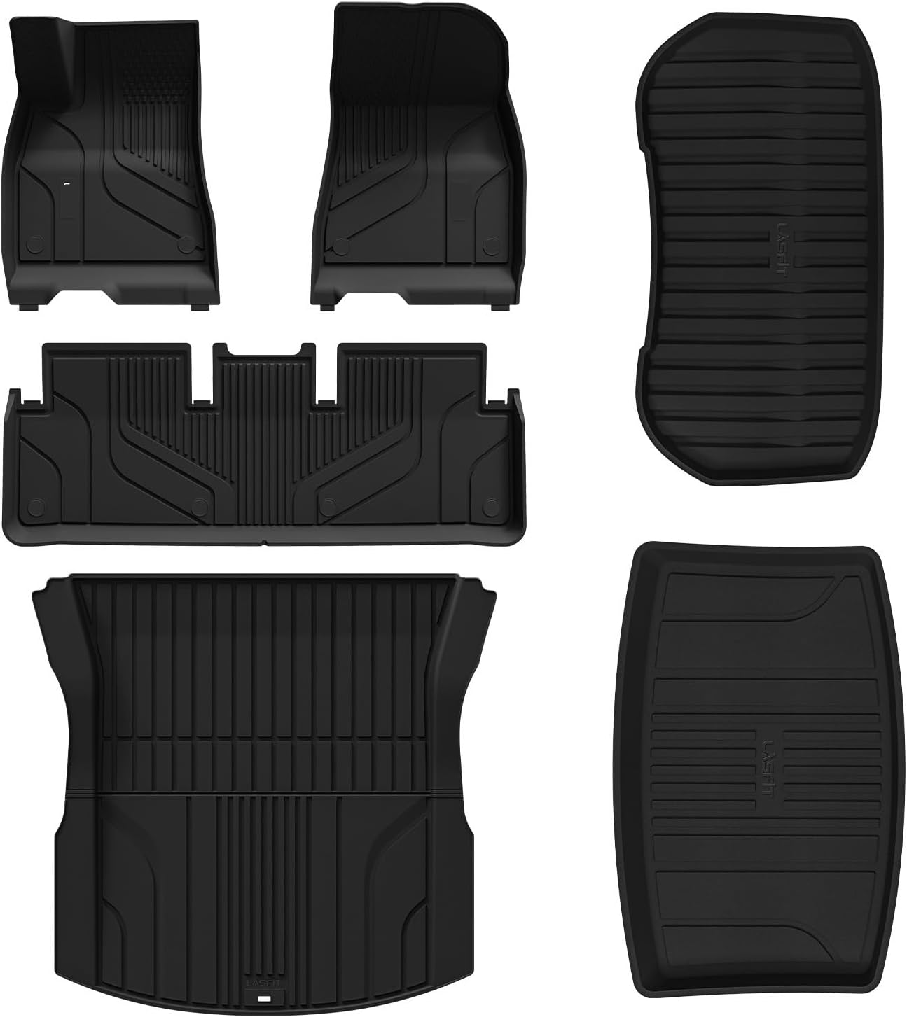 Floor Mats，Compatible with Tesla Model 3 Highland 2024 Full Set 1st & 2nd Row & Front Trunk & Rear Cargo Liner & Trunk Well Mat