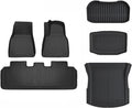 Floor Mats for Tesla Model 3 Y 2021-2024 5-Seater Custom Fit All Weather Heavy Duty TPE Cargo Liner Trunk Accessories(3 2024 TPE RHD 6PCS)