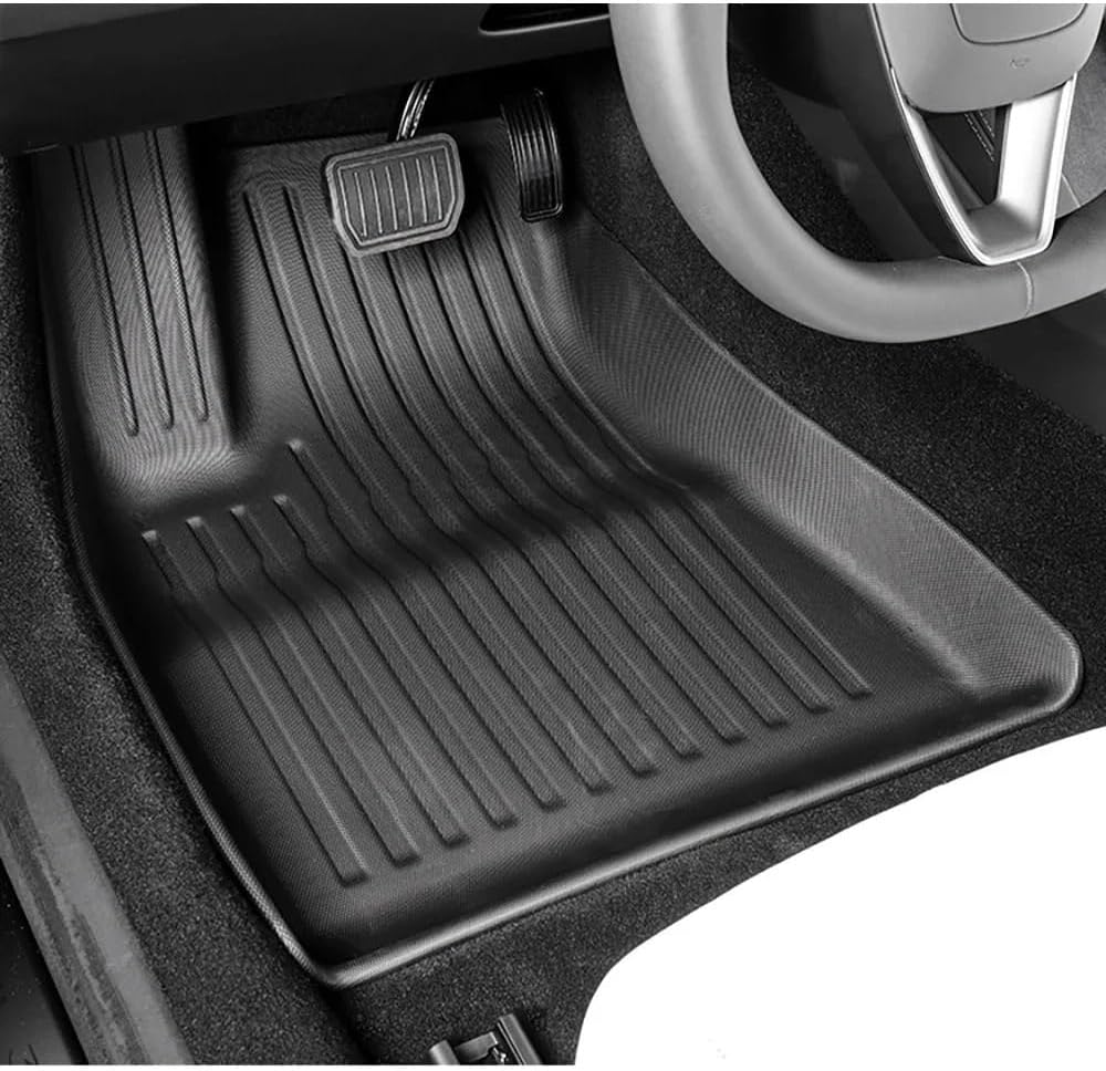 TPE 2024 2025 Compatible with Tesla Model 3 Highland Floor Mats All Weather Front Rear Cargo Liner Mat WP Anti-Slip Mats Accessories(8pcs Full Sets LHD)