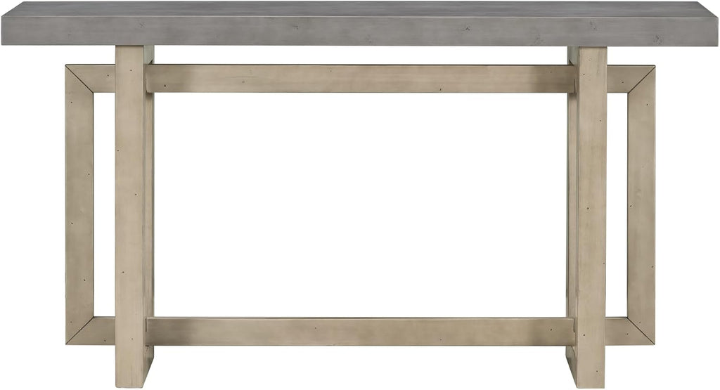 Merax 60'' Long Modern Console Table, Wood Minimalism Industrial Style Sofa Table Entryway Table Side Table Display Table for Entry Way, Hallway, Couch, Living Room, Kitchen, Foyer (Gray), Grey