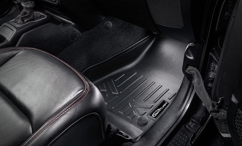 SMARTLINER All Weather Custom Fit 2 Row Floor Mats & Cargo Liner Set Compatible with 2018-2018 Jeep Wrangler