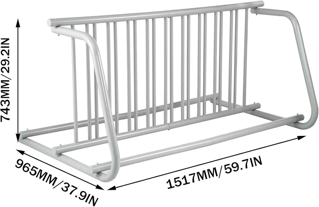 BestEquip 10 Holders Floor Bike Rack, 59' Length All-Steel Grid Bike Rack, 10-Bike Capacity Dual-Side Storage Stand for Garages Streets Yards Bike Events