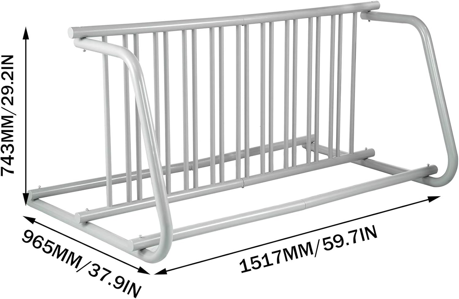 BestEquip 10 Holders Floor Bike Rack, 59' Length All-Steel Grid Bike Rack, 10-Bike Capacity Dual-Side Storage Stand for Garages Streets Yards Bike Events