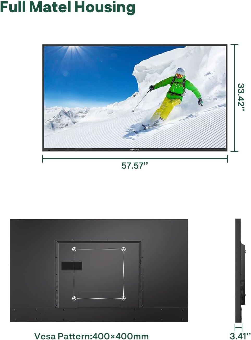 SYLVOX Bundle: 65' 120Hz Waterproof Outdoor TV (2025 Gaming Series) & S2 Soundbar