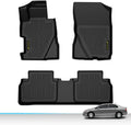 ALLGOOD TPE 3PCS All Weather Car Floor Mats Compatible with Honda Civic Sedan 4-Door 2006-2011 Floor Liners for Car 1st & 2nd Row Black