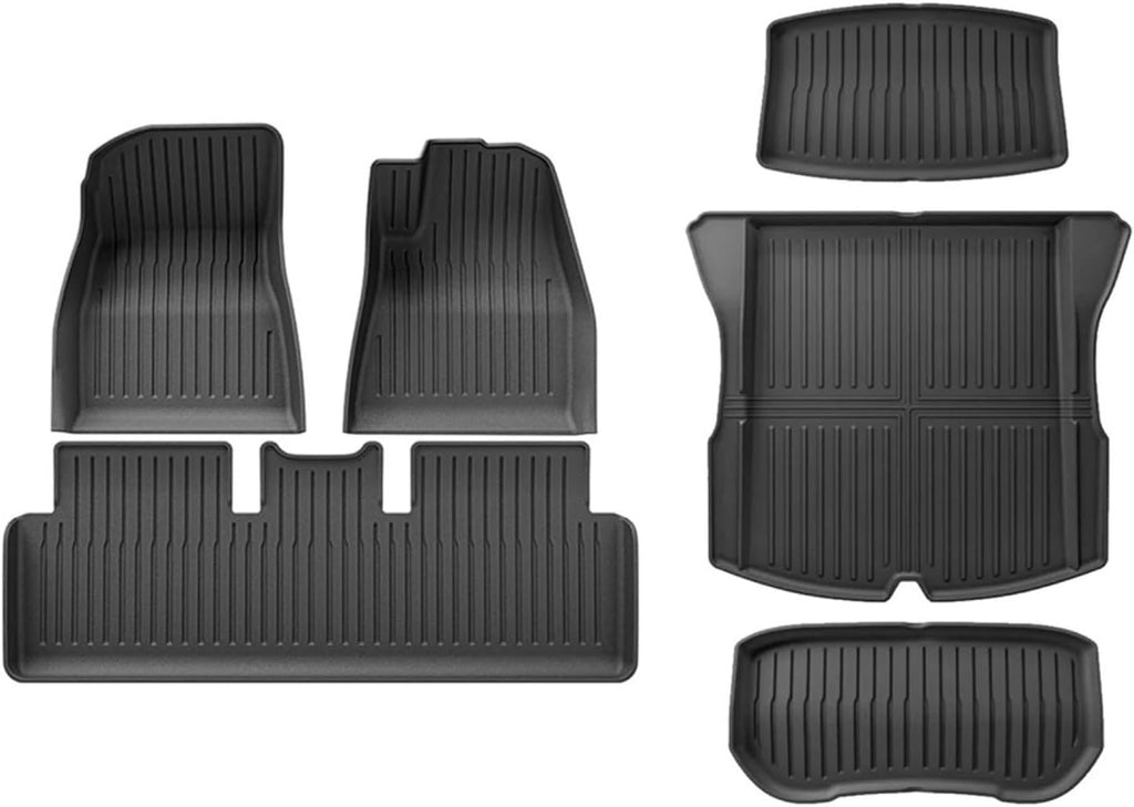 TPE 2024 Compatible with Tesla Model 3 Highland Floor Mats All Weather Front Rear Cargo Liner Mat, WP Mats Accessories(6pcs RHD)