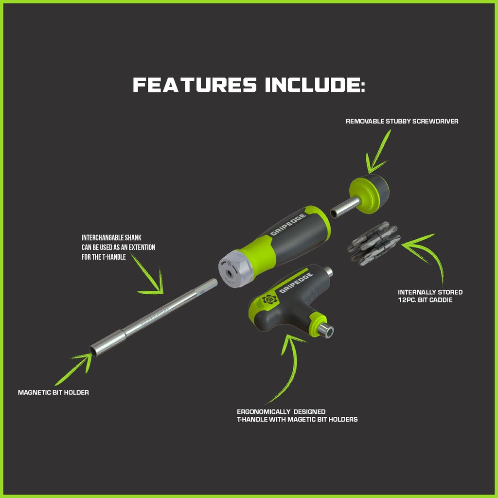 GRIPEDGE Tools | 132-PC R.P.T. Multi-Bit Driver Set