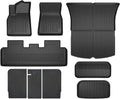 Compatible with Tesla Model 3 Model Y 2021-2024 XPE Floor Mats,All Weather Rubber Trunk Floor Mat Waterproof Non-Slip Cargo Liner(9pcs My 21-24)