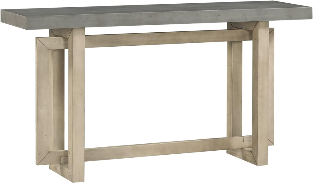 Merax 60'' Long Modern Console Table, Wood Minimalism Industrial Style Sofa Table Entryway Table Side Table Display Table for Entry Way, Hallway, Couch, Living Room, Kitchen, Foyer (Gray), Grey