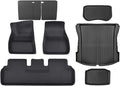 Compatible with Tesla Model 3 2023-2021 All-Weather XPE Floor Mats, LHD 3D Durable WP Non-Slip Cargo Liners Trunk(8PCS LHD Floor Mats)