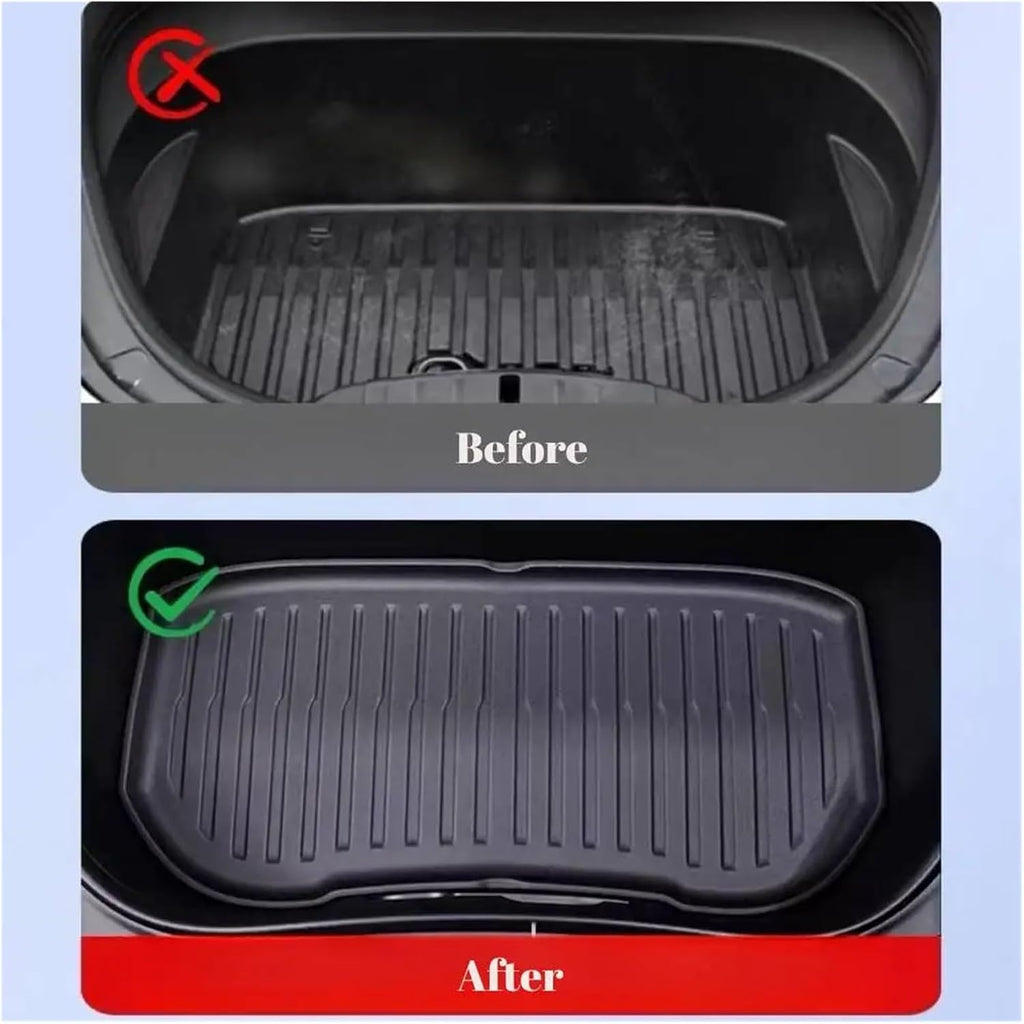 TPE Floor Mats Compatible with Tesla Model 3 2024 2025Highland All Weather Front Rear Cargo Liner Mat, Waterproof Anti-Slip Mats Accessories(Frunk Mats 1PC)