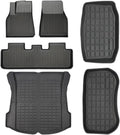 XPE Floor Mats Compatible with Tesla Model 3 2021-2024 Highland All Weather Trunk Mat WP Cargo Liner Left Right Rubber(Green)