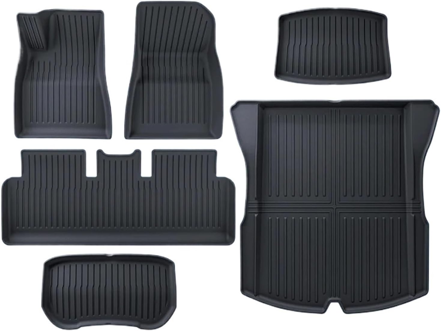 Compatible with Tesla Model 3 2024 Highland Floor Mats Cargo Liner Waterproof Anti-Slip Trunk Mat TPE Pads Left/Right Hand Rubber(6pcs Right Hand)