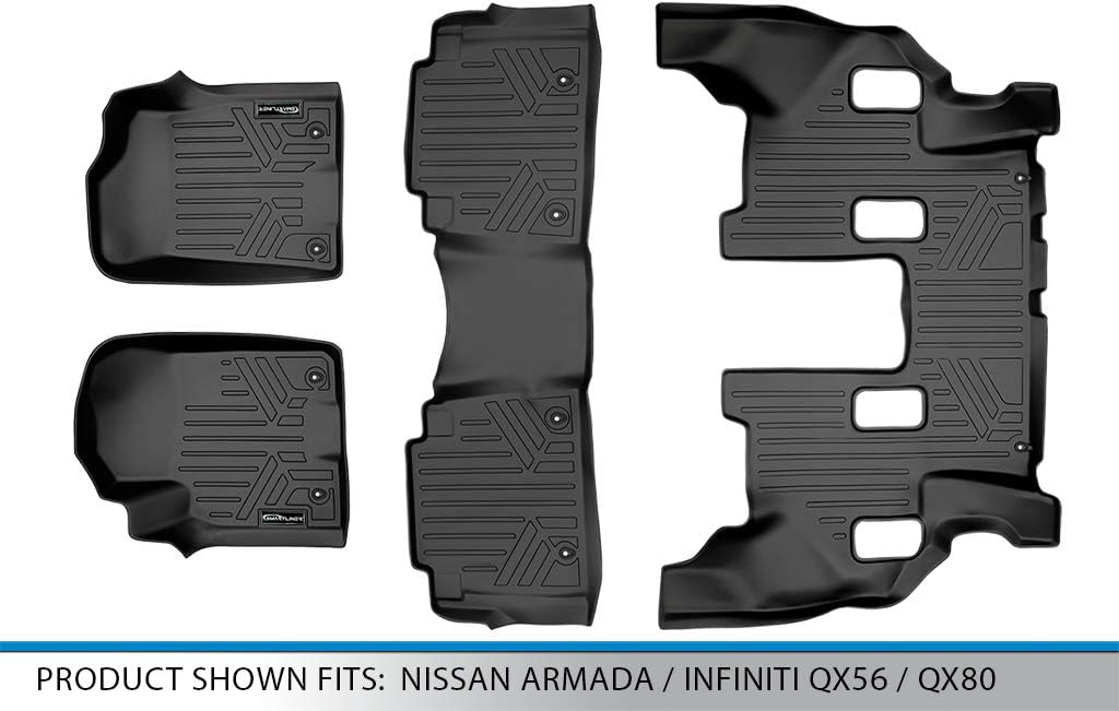 MAXLINER Floor Mats 3 Row Liner Set for 2011-2013 Infiniti QX56