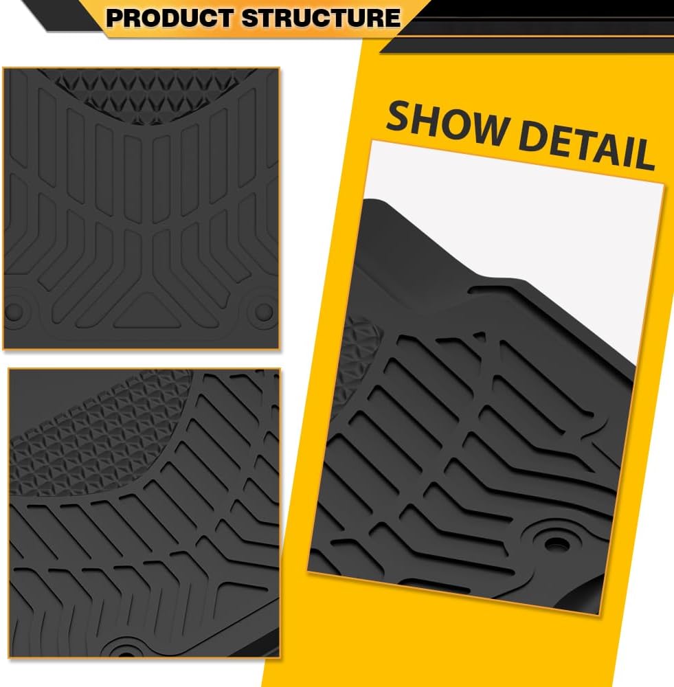 TPE Floor Mats Fit Kenworth T600 2006-2007, T660 2007-2017, T800 / W900 2006-2019, Fit Models with Manual Transmissions Truck Accessories Cargo Liners All Weather Protection 3PCS Alfombras para Carro