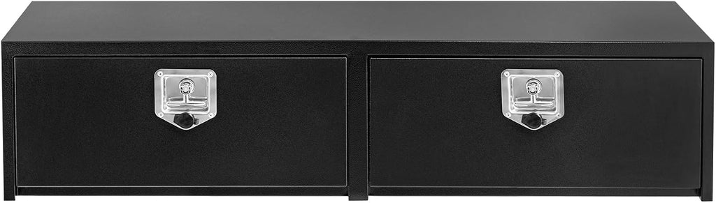 Garvee Black Steel Underbody Truck Tool Box, Truck Bed & Underbelly RV Storage Box, Locking t-Latch, Weather-Resistant, Heavy-Duty Job Box for Pickup Truck Bed, RV, Trailer, 48 in x 16 in x 13 in