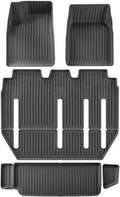 Compatible for Tesla Model X 2024 5/6/7 Seat TPE 3D Car Floor Mats Cargo Liner Trunk Pad Waterproof Protective Left Rudder(7seats 6PCS)
