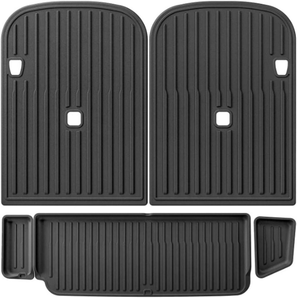 Compatible for Tesla Model X 2024 5/6/7 Seat TPE 3D Car Floor Mats Cargo Liner Trunk Pad Waterproof Protective Left Rudder(7seats 5PCS)