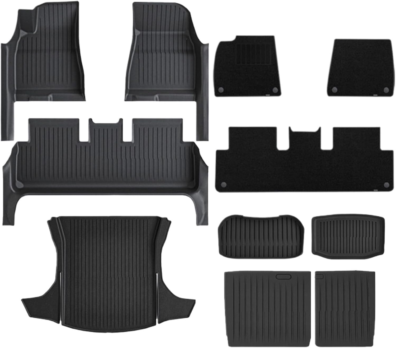 TPE Floor Mat with Door Sill Protector for Tesla Model 3 Highland Trunk Mats Cargo Liner for 2025 2024 Accessories(DLFM-11PCS)