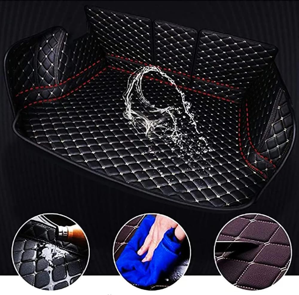 Car Leather Trunk Mat for Toyota RAV 4 2009 2010 2011 2012 2013, Full Coverage Cargo Liner Protection Boot Mats Non-Slip Rear Tray Carpet Accessories,Black