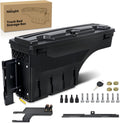 Nilight Truck Bed Tool Box Left Drivers Side Truck Tool Box Fit for Ford F-250/350 Super Duty 2017-2021 ABS Swing Case Truck Bed Storage Box with Lockable Lid Waterproof Wheel Well Toolbox Black