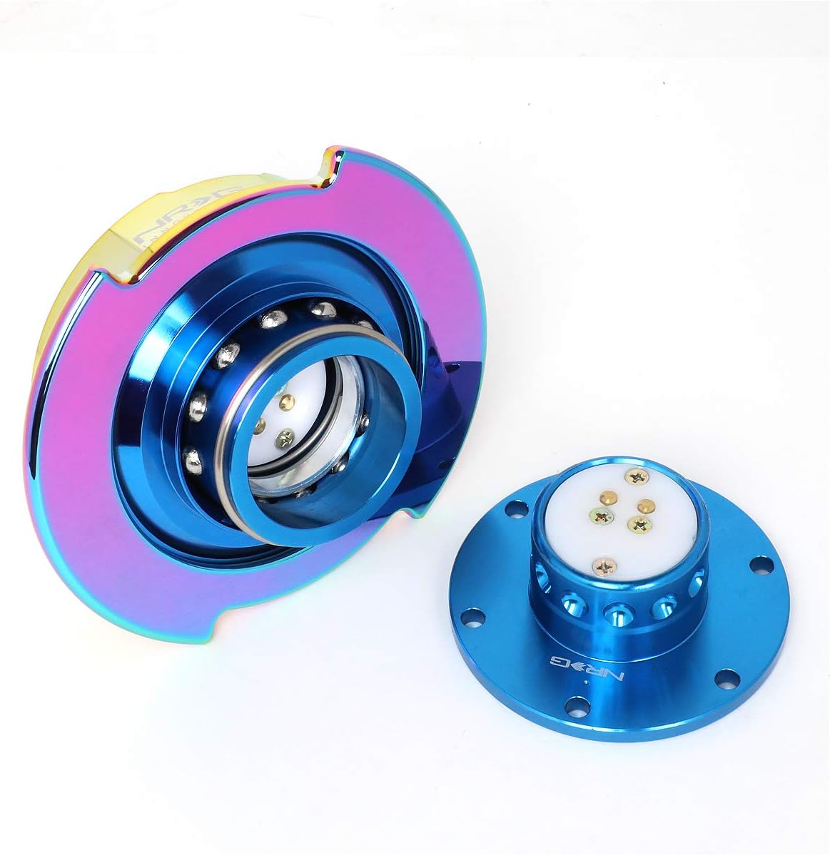 Auto Dynasty NRG Innovations SRK-250BL-MC Steering Wheel Quick Release Adapter Gen 2.5 Blue Body/Neo Chrome Ring