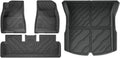 for Tesla Model 3 Highland 2024 2025+ TPE Floor Mats & Cargo Liner, 3D Cyber Style Waterproof Anti-Slip Trunk Mat Backrest(4PCS LHD Set)