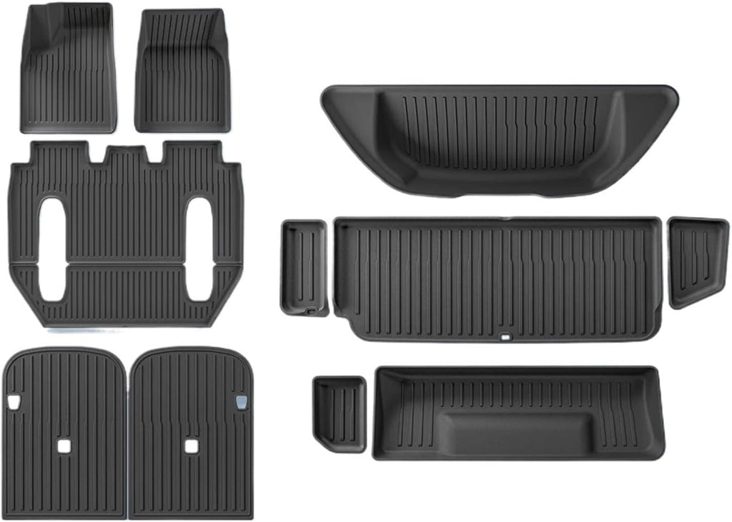 Compatible for Tesla Model X 2023 2024 TPE 3D Car Floor Mats Cargo Liner Trunk Pad Waterproof Protective Left Rudder(New 6MODELX5PCS)
