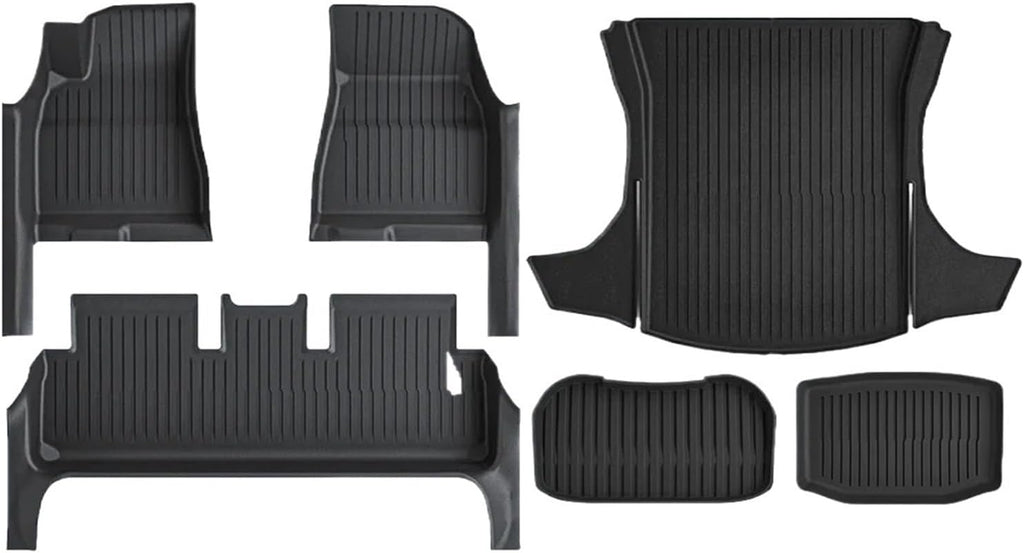 TPE Floor Mat Compatible with Tesla Model 3 Highland with Door Sill Protector Trunk Mats Front Rear Cargo Liner Compatible with Model 3 2025 2024(SNFM-6PCS)