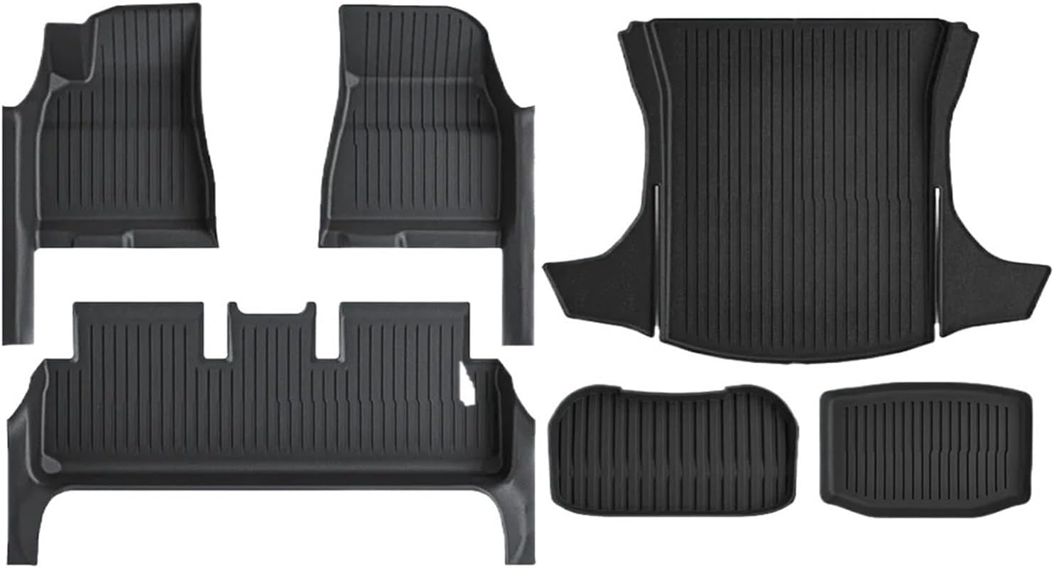 TPE Floor Mat Compatible with Tesla Model 3 Highland with Door Sill Protector Trunk Mats Front Rear Cargo Liner Compatible with Model 3 2025 2024(SNFM-6PCS)