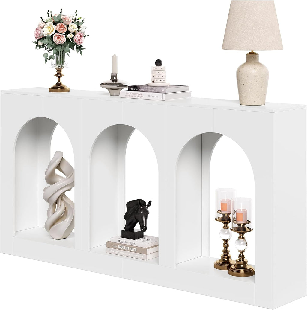 LITTLE TREE Console Table for Entryway, 71-Inch Long Narrow Modern Entry Table for Living Room, Hallway, Behind Couch, Entrance, Sofa, Foyer, Front Door, White