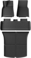 Compatible with Tesla Model Y 2021-2024 TPE 3D Car Floor Mats Cargo Liner Trunk Pad Set Waterproof All Weather Black(LHD 4PCS)