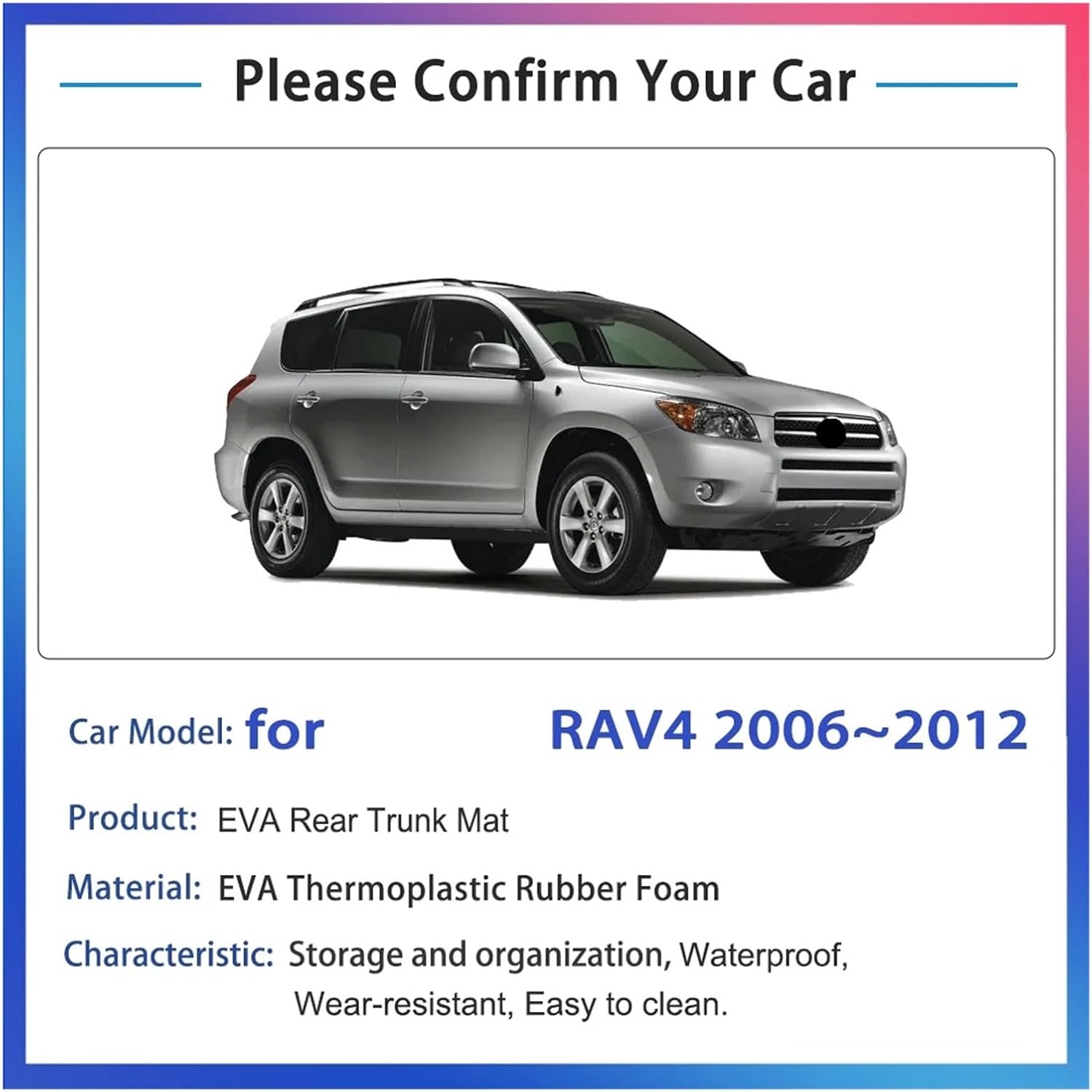 Car Rear Trunk Mat Compatible with Toyota RAV4 RAV 4 XA30 30 2006~2012 2010 2008 2007 Accessories Floor Tray Liner Cargo Boot Carpet Mud Mat