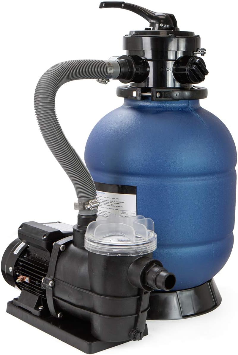 XtremepowerUS 13' Sand Filter 0.75 HP Pool Pump 4 Way Valve for Above Ground Pool Set with Stand Up To 10,000 Gallons, 2400GPH 1-1/4'NPT