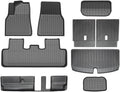 Floor Mat Cargo Liner 2020-2023 Accessories Compatible with Tesla Model Y 7 Seater and Model Y 5 Seat All Weather TPE Waterproof Anti-Slip(Y-7-Seat FT-8-LHD)