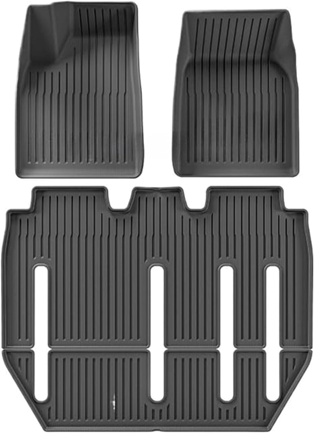Compatible for Tesla Model X 2024 5/6/7 Seat TPE 3D Car Floor Mats Cargo Liner Trunk Pad Waterproof Protective Left Rudder(7seats 3PCS)