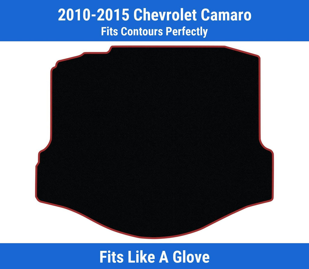 Red Edge Cargo/Trunk Carpet Mat for Chevrolet Camaro 2010-2015 | Custom Fit, Black, 2015 2014 2013 2012 2011 2010