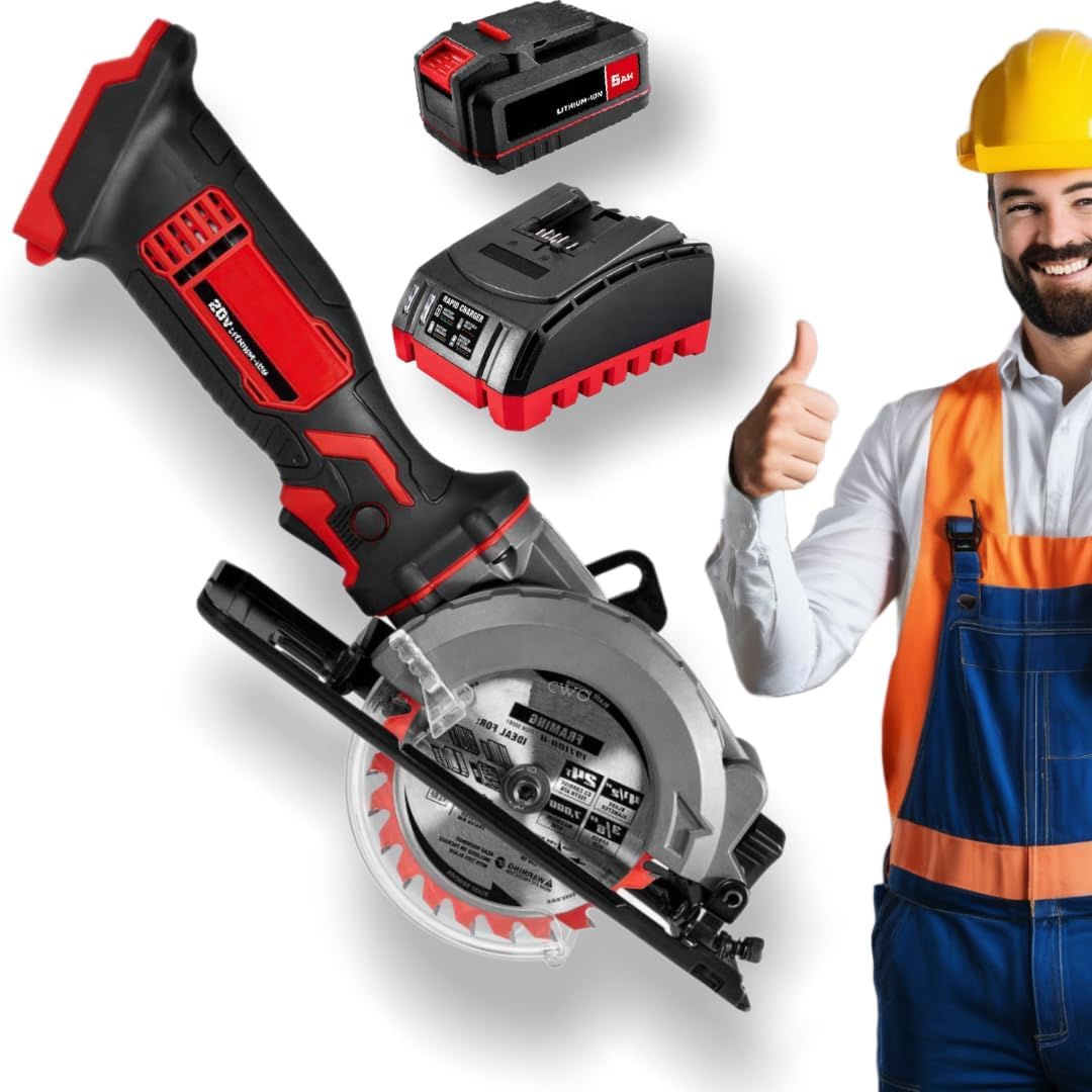 Generic NEW! Fits BAUER 20-Volt Lithium-Ion Cordless Combo Kit (3-Item Bundle) with 4-1/2 in. Contractor Grade Circular Saw, 5Ah High Capacity Battery & Rapid Charger, Red and Black, BAUKIT-8401