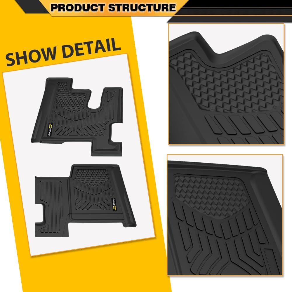 TPE Floor Mats Fit Kenworth T600 2006-2007, T660 2007-2017, T800 / W900 2006-2019, Fit Models with Manual Transmissions Truck Accessories Cargo Liners All Weather Protection 3PCS Alfombras para Carro