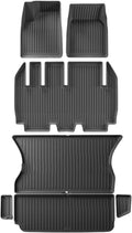 Compatible with Tesla Model X 2024 5/6/7 Seat TPE 3D Car Floor Mats Cargo Liner Trunk Pad Waterproof Protective Left Rudder(5seats 7PCS)