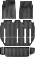 Compatible with Tesla Model X 2024 5/6/7 Seat TPE 3D Car Floor Mats Cargo Liner Trunk Pad Waterproof Protective Left Rudder(7seats 6PCS)